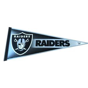 NFL Las Vegas Raiders WinCraft Pennant Banner 12" X 30" Made In USA Football